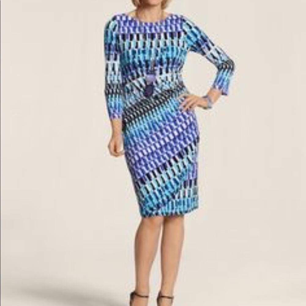CHICO'S GEOMETRIC WAVE RAINE DRESS